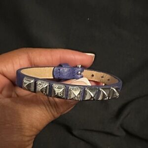 Studded Purple Leather Bracelet